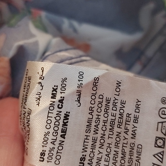 Host Pick Chico's No-Iron Cotton Bloom-Print Shirt Blue with Floral Print Size 3 - Picture 8 of 10